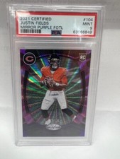 2021 certified justin fields rc /10 FOTL mirror purple psa 9