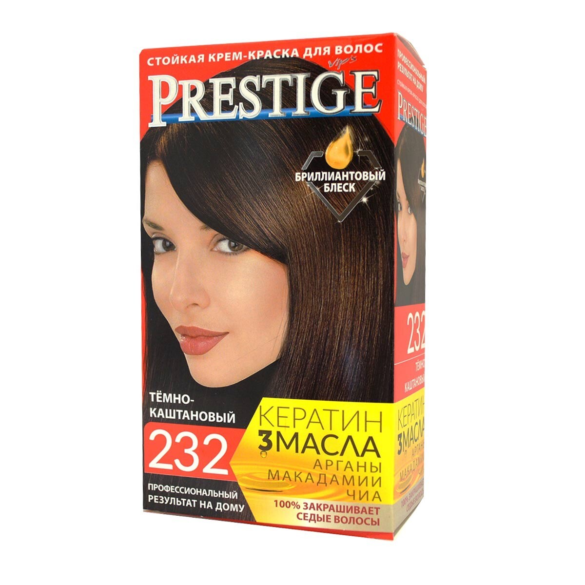 Vip's Prestige Crema colorante resistente per capelli 232 Castano scuro