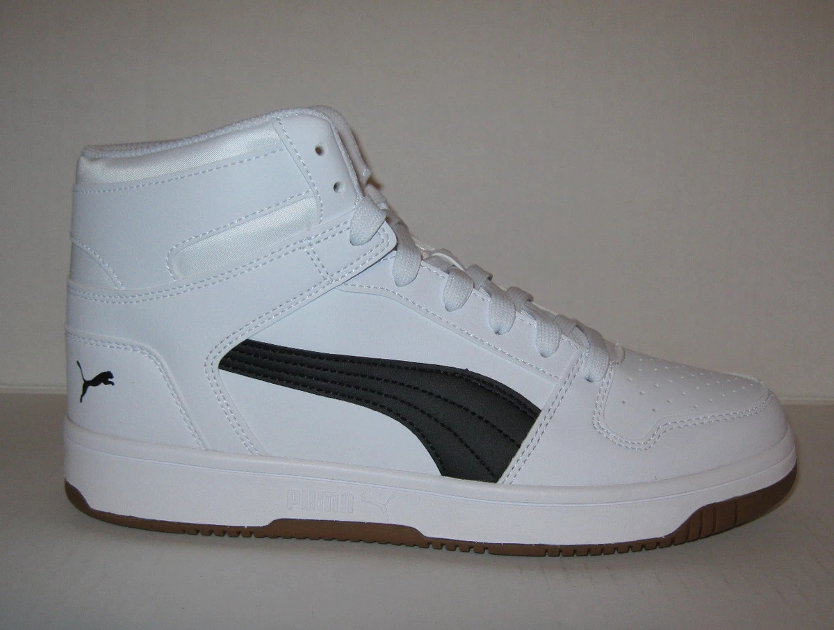 Size Men\'s | eBay Rebound 369573-24 Sneakers White Puma 9 High Top Black Layup New