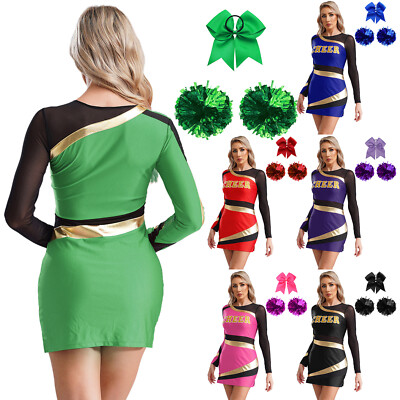 Damen Cheerleading Kostüm Tanz Car Racing Team Uniform Slim Fit Cheer Leader