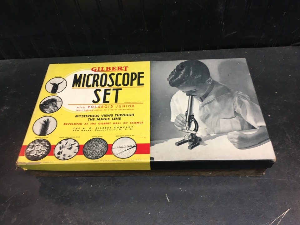 VINTAGE 1938 GILBERT MICROSCOPE SET No. 8 Scientific Experiments | eBay
