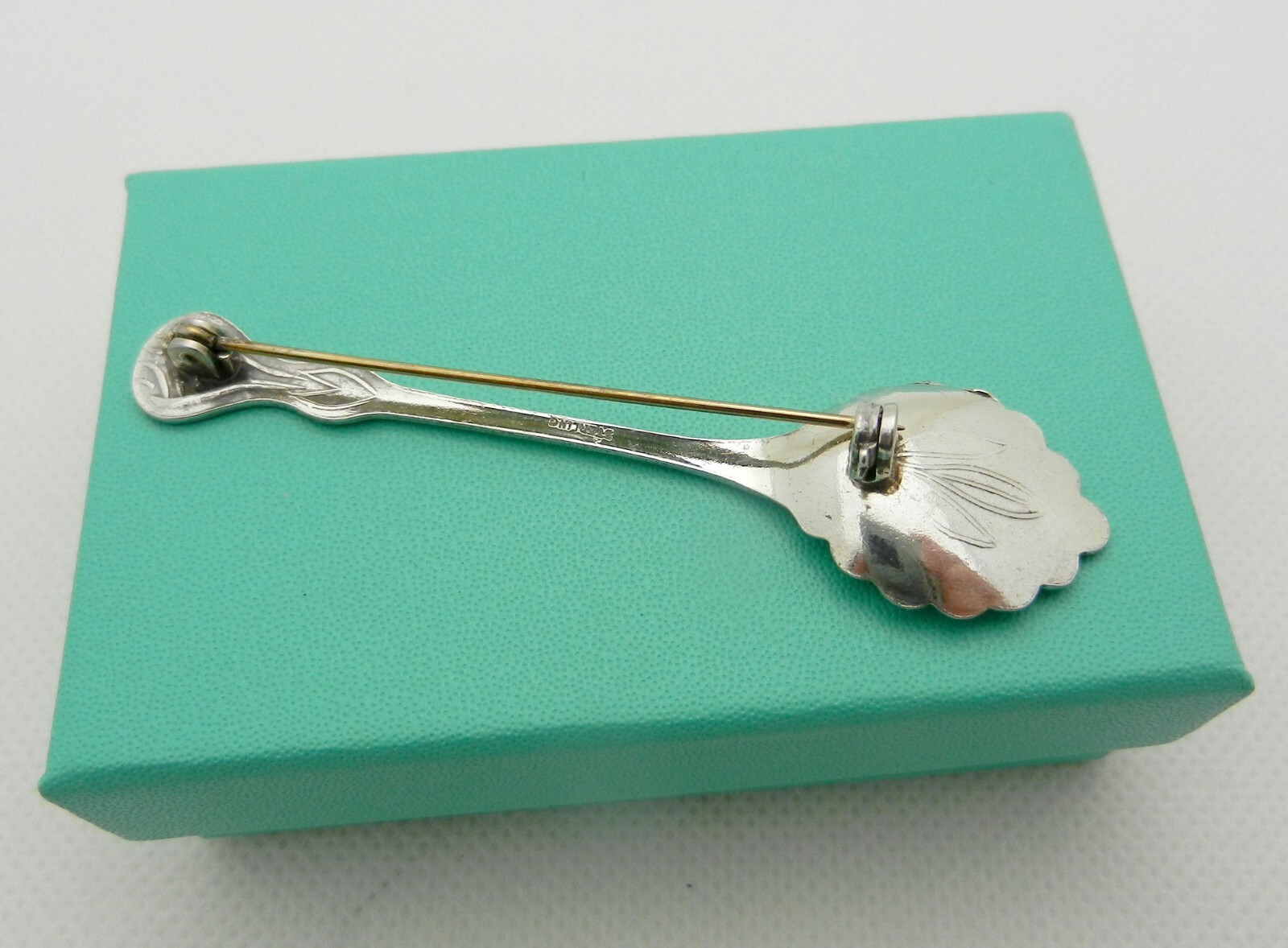 Vintage Solid Sterling Silver  Spoon Brooch Pin - image 3