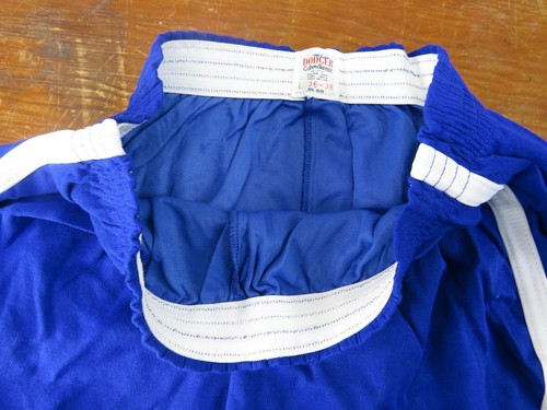 Pantalones Cortos De Colección NOS Años 70 Dodger Gimnasio Correr Grandes Azul con Rayas Blancas - Imagen 2 de 4