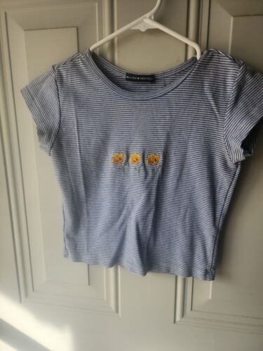 Brandy Melville Cropped Striped Crop Top