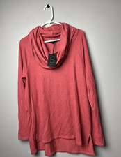 Nueva Sudadera Gibson Top Mujer Mediana Acogedora Polar Convertible Cuello Marsala Roja