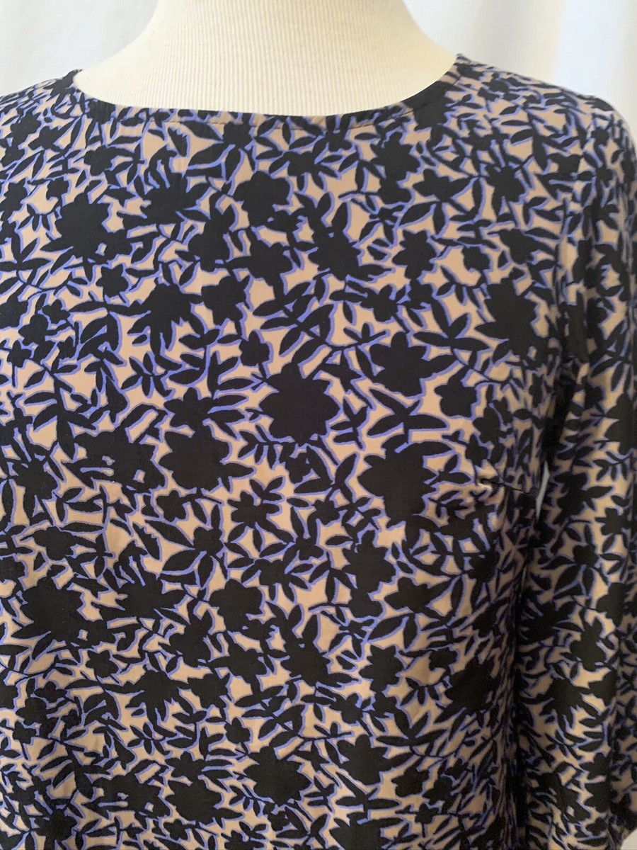 Robe Shirt Old Navy à Manches Longues - Imprimé Floral Violet Et Noir - Taille S - Occasion Très Bon état