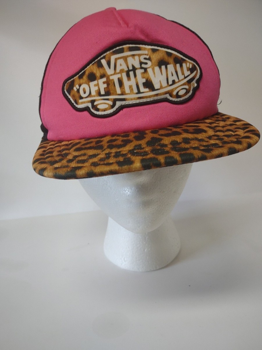 Vans Off The Wall Pink & Leopard Mesh Trucker Style Snapback  display picture 1