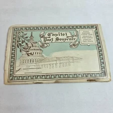 1908 B&W Postcard Folder Booklet U.S. State Capitols & Federal Buildings