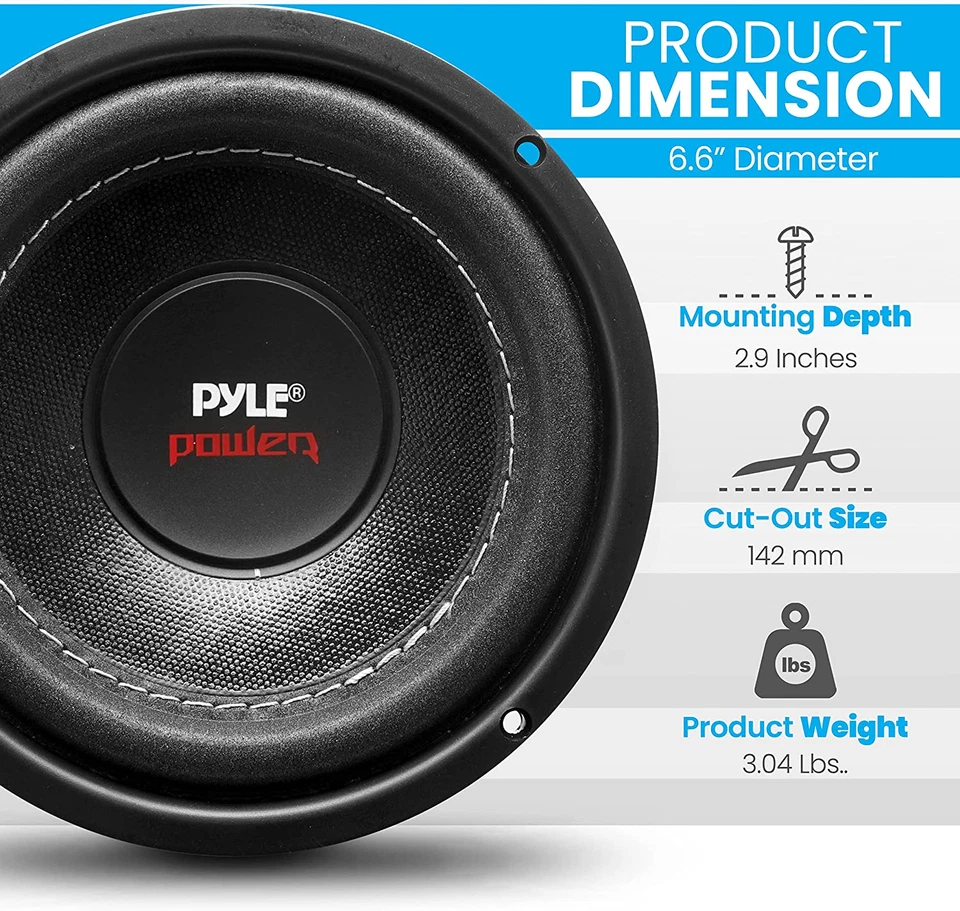 Altavoz de audio subwoofer para automóvil Pyle 600 vatios de potencia sistema de sonido estéreo Foto 2 de 4