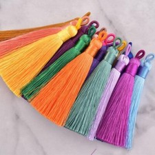 Colorful Cotton Silk Tassel Earring Charm Tassels Pendant Jewelry Findings 10pcs