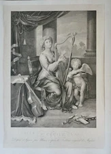 ULMER JOHANN CONRAD (1783-1820)-SAINTE CECILE-GRAV ORIGINAL 19TH CENTURY AFTER CUTE