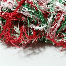 Scrubby Yarn Christmas Red White Green Dream Weaver 8 Skeins Made in USA