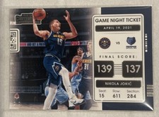 2021-22 Contenders Basketball Nikola Jokic Game Night Ticket #16 Nuggets