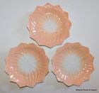 3 Vintage Fire King Anchor Hocking Lotus Leaf Dessert Salad 8” Plates Peach