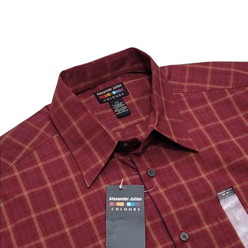 Camicia Alexander Julian Uomo, Manica Lunga, Quadri Taglia L (Large) Colore Borgogna - Foto 4 di 18