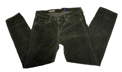 AG Adriano Goldschmied - Women's Green Slim Straight Corduroy Pants - Size 30R - Picture 2 of 7