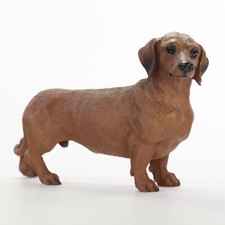 Dachshund Figurine Handbemalte Statue Rot