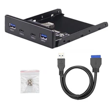 3.5 Inch Ports USB Front Panel Floppy Bay Expansion Adapter Computer Accessories