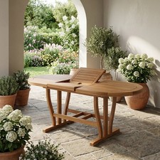 VivaGarden Tavolo da Giardino Allungabile Ovale Legno 120-160x70 cm Legno