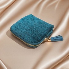 Small Travel Jewelry Case, Velvet Jewelry Pouch With Tassel Zippers, Organize...