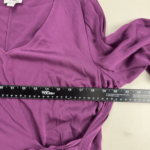 J. Jill Pure Jill 3/4 Sleeve V-Neck Viscose Side-Tie Dress Purple Women's Size M - Picture 12 of 18