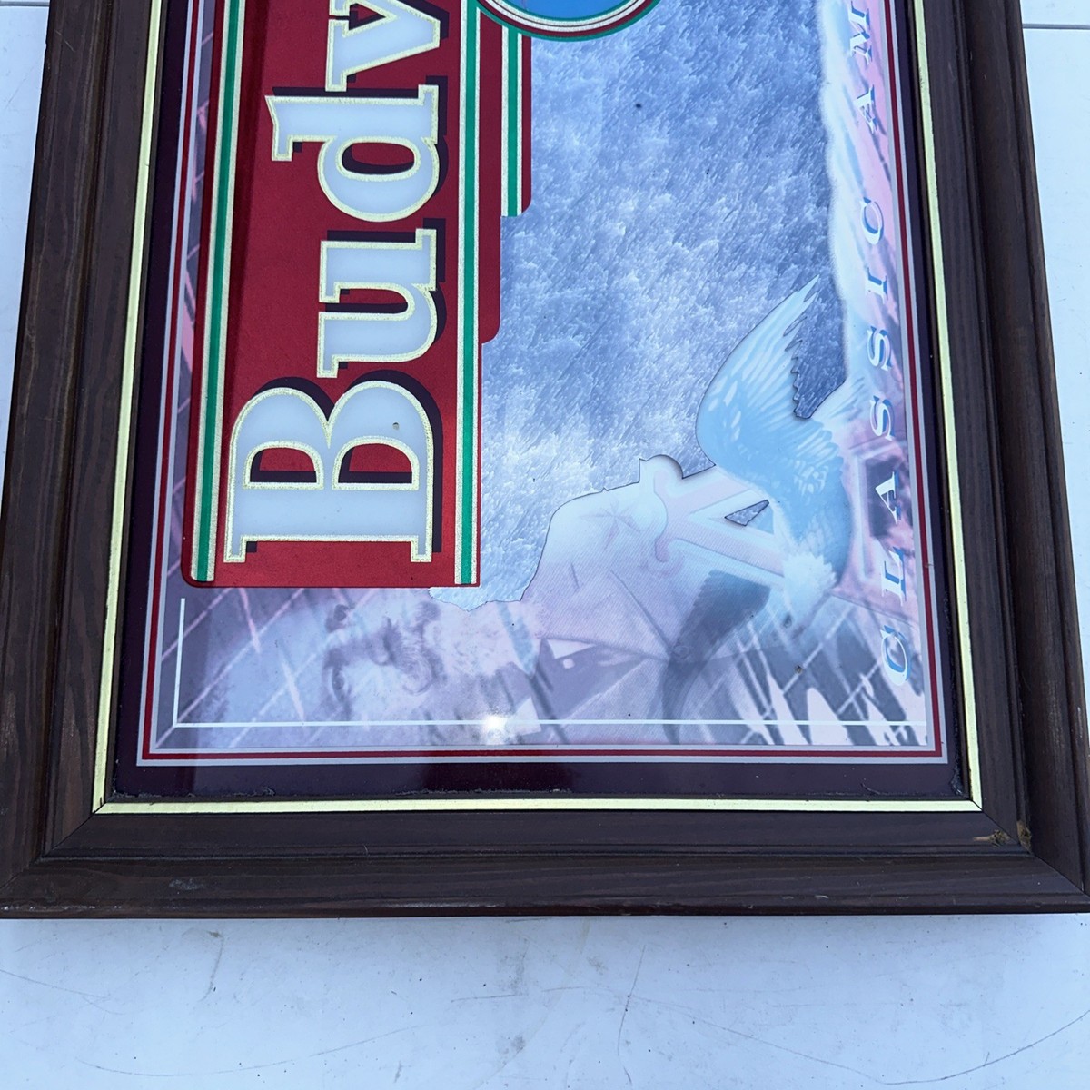 Budweiser ビンテージミラー Vintage Budweiser Clydesdale Mirror 46” X 22” 90s Bar Mirror | eBay