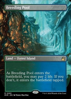 MTG Breeding Pool - Borderless NM-Mint Ravnica Remastered 