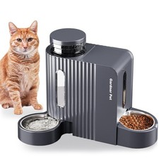 Gardner Pet Automatic Gravity Cat Food Feeder and Water Dispenser Stainless S...