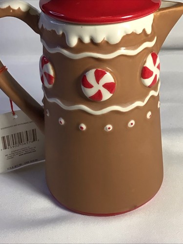 HALLMARK GINGERBREAD CHRISTMAS PEPPERMINT DECORATIVE COFFEE POT - Picture 8 of 15