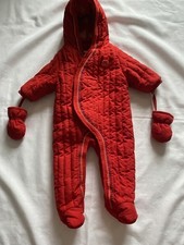 DPam – Combinaison bébé rouge à capuche avec moufles – 9 mois NEUVE