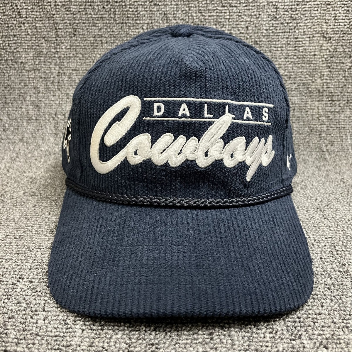 New '47 Dallas Cowboys Navy Corduroy Rope Hitch Snapback Hat Green Underbrim