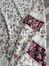 Pink floral patchwork handmade vintage reversible quilt light weight roses