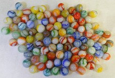  20261m m Vintage Group of 100 Peltier Glass Marbles .55 to .66 Inches