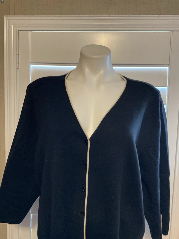 Cárdigan negro para mujer HAMPSHIRE Studio talla Lg.  Encaje él. mangas 3/4 Foto 2 de 4