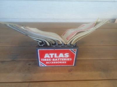RARE & ORIGINAL 1960's ATLAS CATALOG RACK WITH BINDERS & CATALOGS.....LOOK