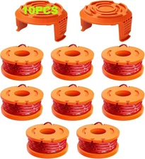 10 Pcs Grass Trimmer Line Spool & Cap for WORX Weed Eater Edger Wacker String