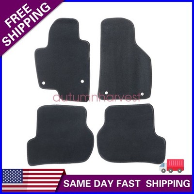 For 2005-2010 Volkswagen Jetta Front & Rear Velour Floor Mats Carpet Black 4PCS