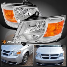Fits 2008-2010 Dodge Grand Caravan Repalcement Headlights Lamps Left+Right 08-10
