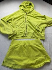 Free People Movement Fast Break Set Womens Large Green Hoodie Skort 2-Piece Set