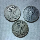 Liberty Walking Half Dollar 50C Silver 0.900 Lot of 3 (1927S, 1928S, 1929S)
