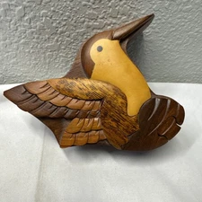 Wooden Puzzle Box Hummingbird Great Condition
