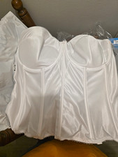 Dominique 8950 White Satin Strapless Overbust Bustier 50C Wedding Lace