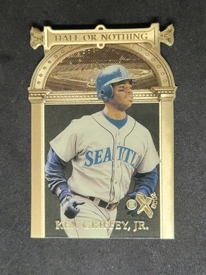 1997 SKYBOX E-X 2000 HALL OR NOTHING DIE-CUT & ACETATE KEN GRIFFEY JR #2 GOLD