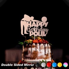 Personalised Snooker - Pool - Billiards Double Sided Mirror Acrylic Cake Toppers
