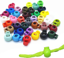 100 Pcs Plastic Spring Loaded Elastic Drawstring Rope Lanyad Adjuster Cords Lock