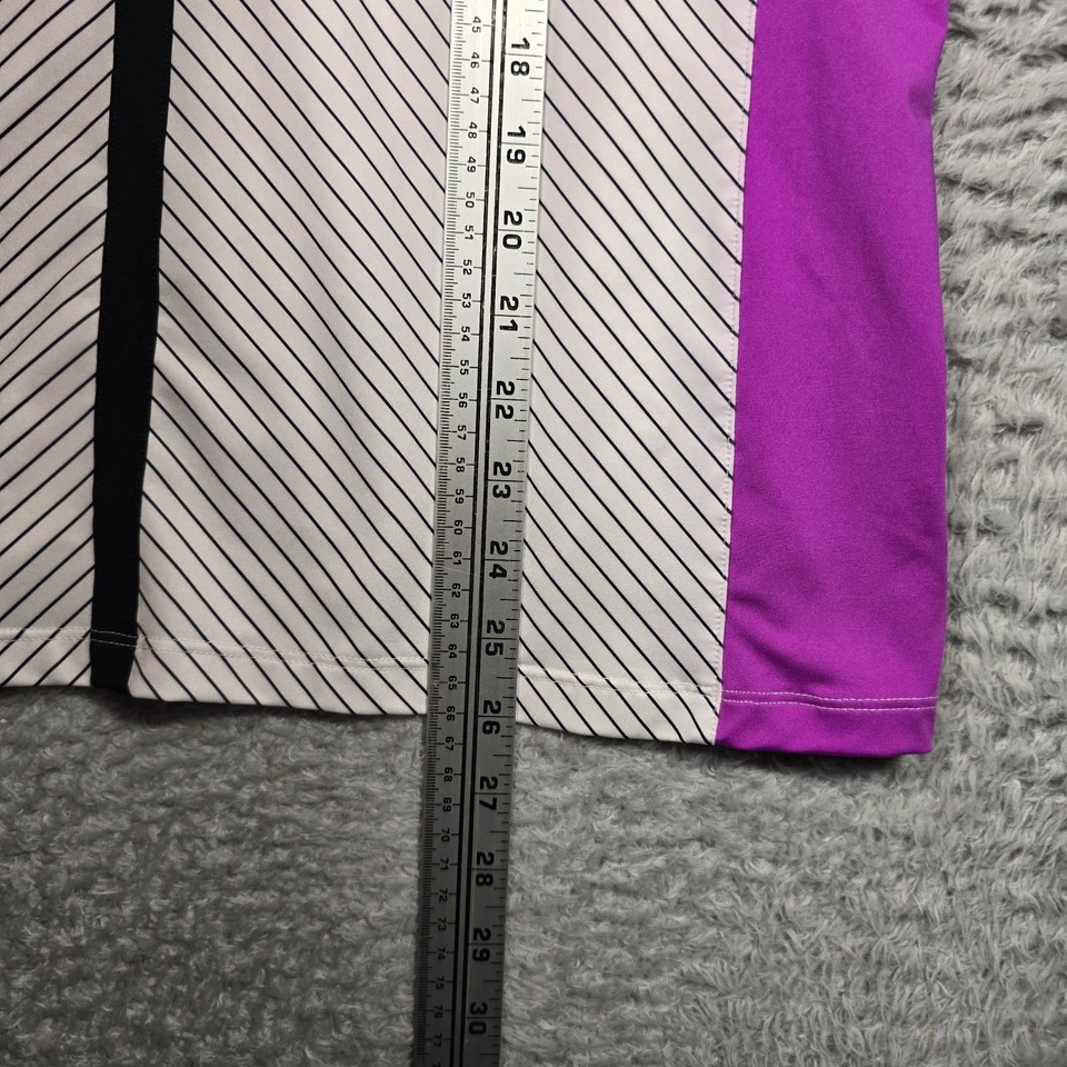 Camisa de golf Lady Hagen para mujer grande púrpura a rayas cuello sin mangas Foto 4 de 4