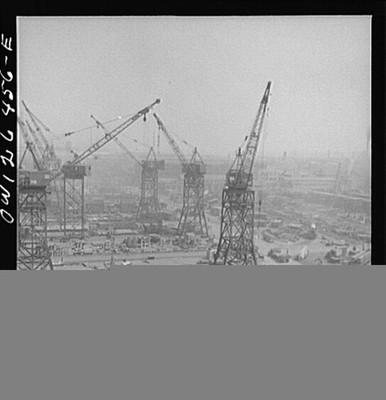 Baltimore Maryland 1940s Bethlehem-Fairfield Shipyards Crane Shipyard