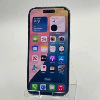 Apple iPhone 15 128GB Black Unlocked Damaged LCD + Back Glass