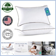 Breathable Down Alternative Pillows Set of 2 - Perfect for All Sleep Positions