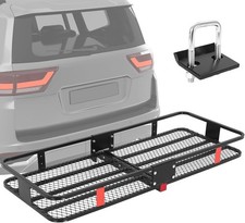 500 Lb Folding Hitch Cargo Basket 60x24 Heavy Duty Carrier With Bag Straps 500 Lb Folding Hitch Cargo Basket 60x24 Heavy Duty Carrier With Bag Straps